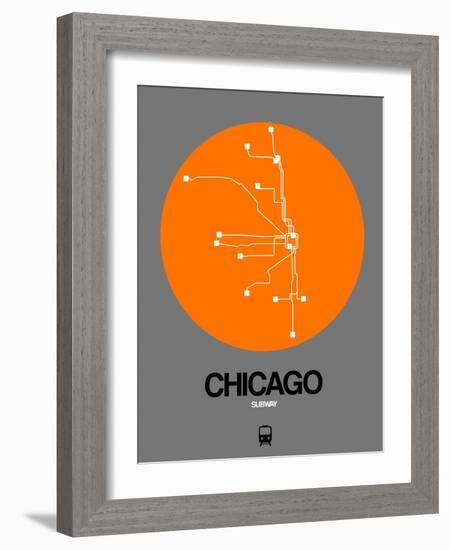 Chicago Orange Subway Map-NaxArt-Framed Art Print