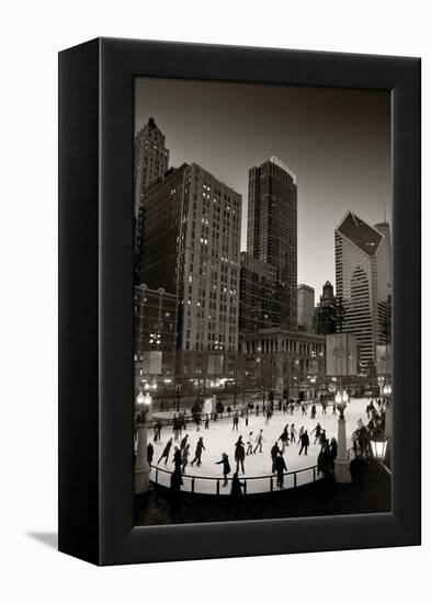 Chicago Park Skate BW-Steve Gadomski-Framed Premier Image Canvas