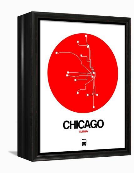 Chicago Red Subway Map-NaxArt-Framed Stretched Canvas