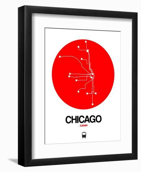 Chicago Red Subway Map-NaxArt-Framed Art Print