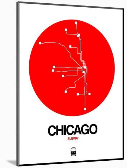 Chicago Red Subway Map-NaxArt-Mounted Art Print