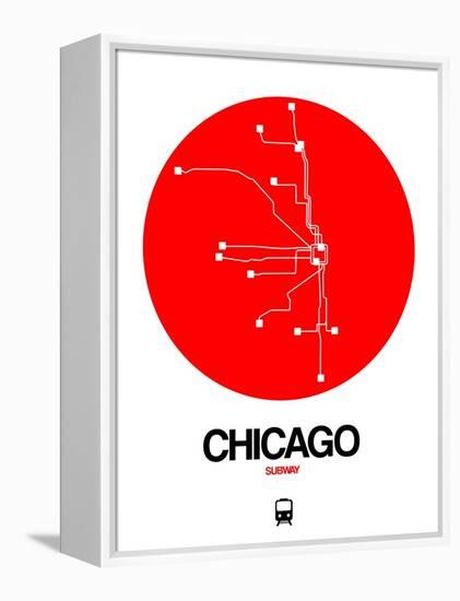 Chicago Red Subway Map-NaxArt-Framed Stretched Canvas