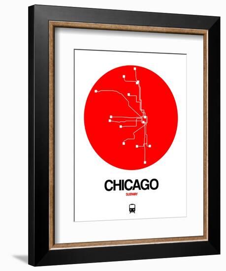 Chicago Red Subway Map-NaxArt-Framed Premium Giclee Print