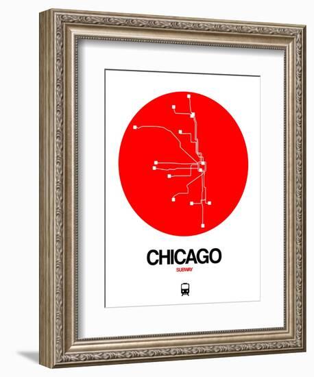 Chicago Red Subway Map-NaxArt-Framed Art Print