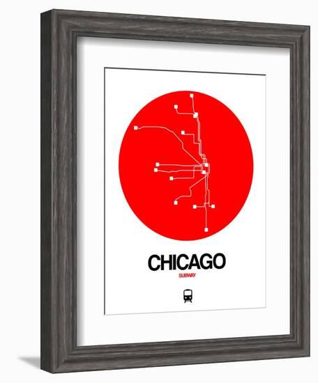 Chicago Red Subway Map-NaxArt-Framed Art Print