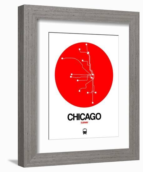 Chicago Red Subway Map-NaxArt-Framed Art Print