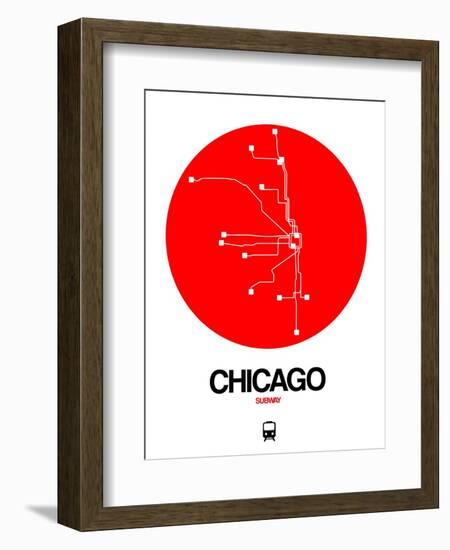 Chicago Red Subway Map-NaxArt-Framed Art Print