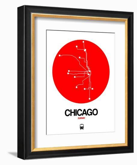 Chicago Red Subway Map-NaxArt-Framed Art Print