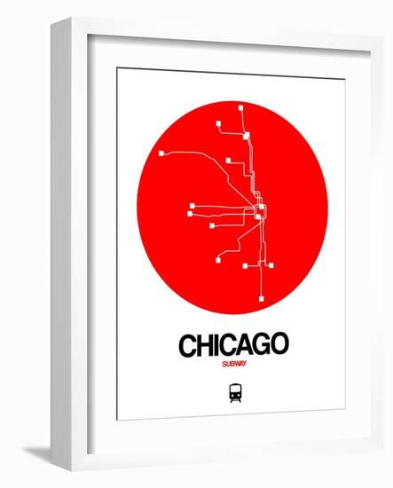 Chicago Red Subway Map-NaxArt-Framed Art Print