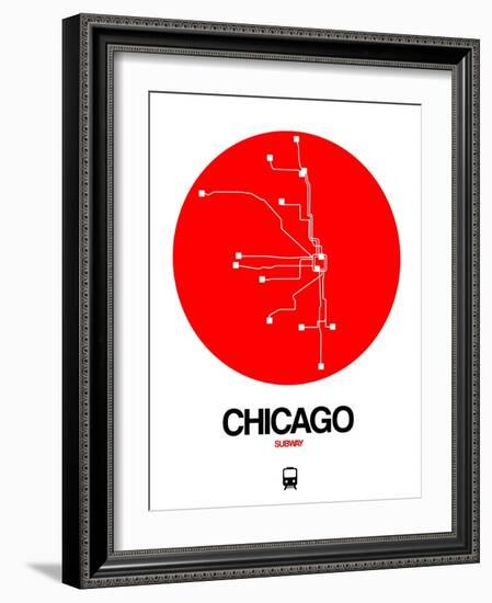 Chicago Red Subway Map-NaxArt-Framed Art Print