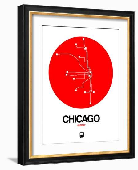 Chicago Red Subway Map-NaxArt-Framed Art Print