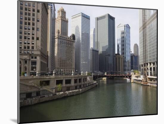 Chicago River and Wacker Drive, Chicago, Illinois, United States of America, North America-Amanda Hall-Mounted Photographic Print