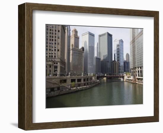 Chicago River and Wacker Drive, Chicago, Illinois, United States of America, North America-Amanda Hall-Framed Photographic Print