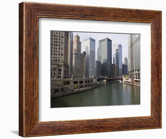 Chicago River and Wacker Drive, Chicago, Illinois, United States of America, North America-Amanda Hall-Framed Photographic Print