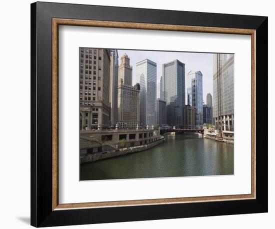 Chicago River and Wacker Drive, Chicago, Illinois, United States of America, North America-Amanda Hall-Framed Photographic Print