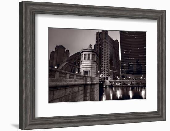 Chicago River Bridgehouse-Steve Gadomski-Framed Photographic Print