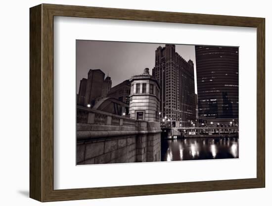 Chicago River Bridgehouse-Steve Gadomski-Framed Photographic Print