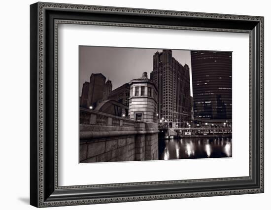 Chicago River Bridgehouse-Steve Gadomski-Framed Photographic Print