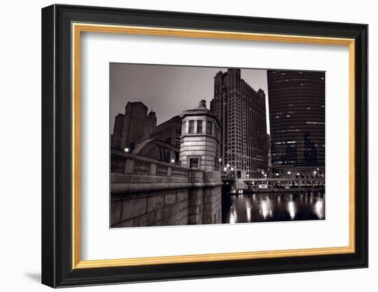 Chicago River Bridgehouse-Steve Gadomski-Framed Photographic Print