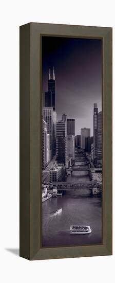 Chicago River Bridges South BW-Steve Gadomski-Framed Premier Image Canvas