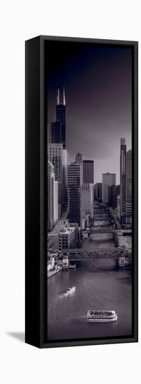 Chicago River Bridges South BW-Steve Gadomski-Framed Premier Image Canvas