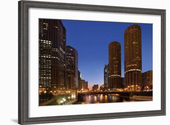 Chicago River Dusk I-Larry Malvin-Framed Photographic Print