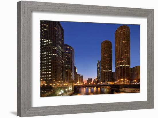 Chicago River Dusk I-Larry Malvin-Framed Photographic Print