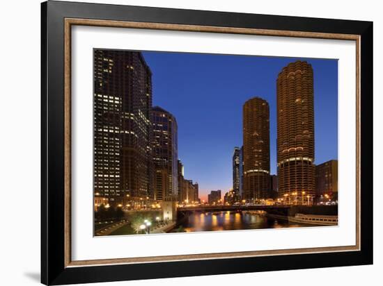 Chicago River Dusk I-Larry Malvin-Framed Photographic Print