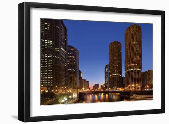 Chicago River Dusk I-Larry Malvin-Framed Photographic Print