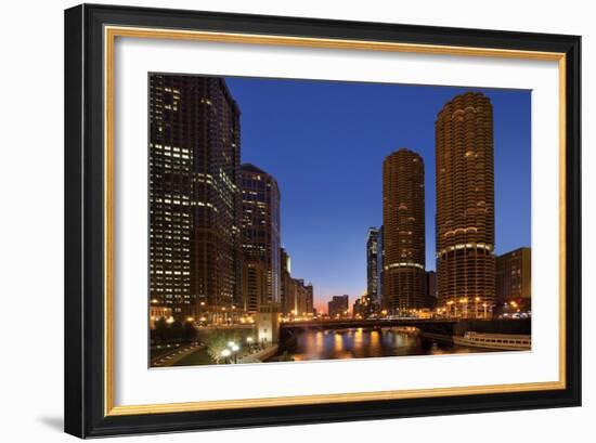 Chicago River Dusk I-Larry Malvin-Framed Photographic Print