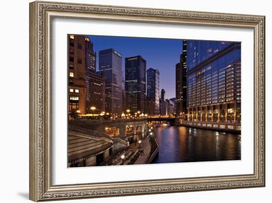 Chicago River Dusk II-Larry Malvin-Framed Photographic Print