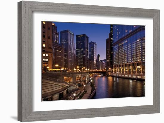 Chicago River Dusk II-Larry Malvin-Framed Photographic Print