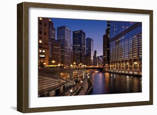 Chicago River Dusk II-Larry Malvin-Framed Photographic Print
