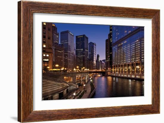 Chicago River Dusk II-Larry Malvin-Framed Photographic Print