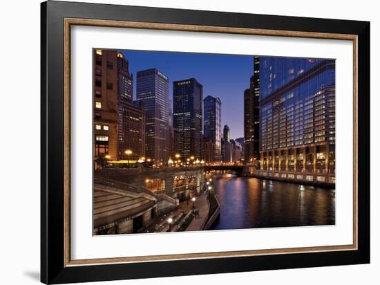 Chicago River Dusk II-Larry Malvin-Framed Photographic Print