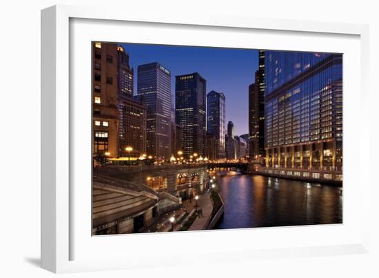 Chicago River Dusk II-Larry Malvin-Framed Photographic Print