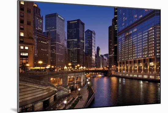Chicago River Dusk II-Larry Malvin-Mounted Photographic Print