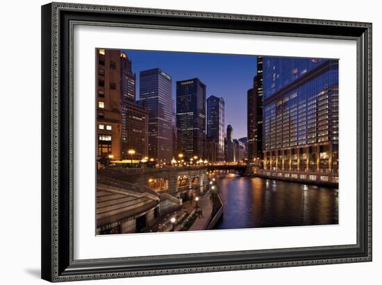 Chicago River Dusk II-Larry Malvin-Framed Photographic Print