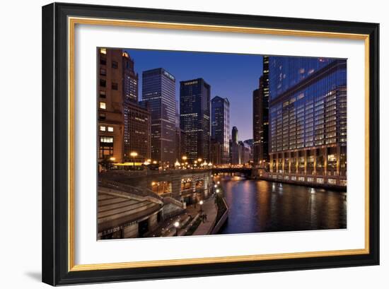 Chicago River Dusk II-Larry Malvin-Framed Photographic Print