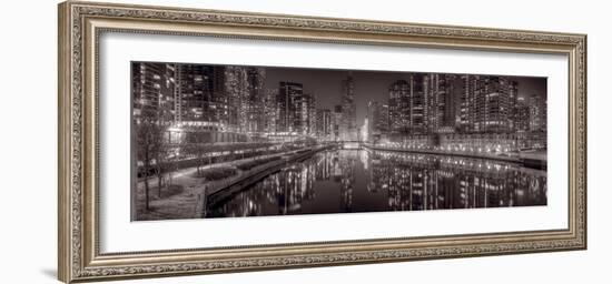 Chicago River East BW-Steve Gadomski-Framed Photographic Print