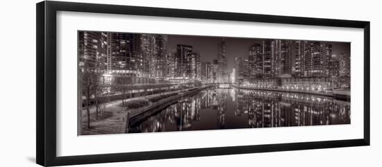 Chicago River East BW-Steve Gadomski-Framed Photographic Print