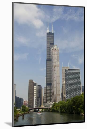 Chicago River Skyline View of the Willis Tower, Chicago, Illinois, USA-Cindy Miller Hopkins-Mounted Photographic Print