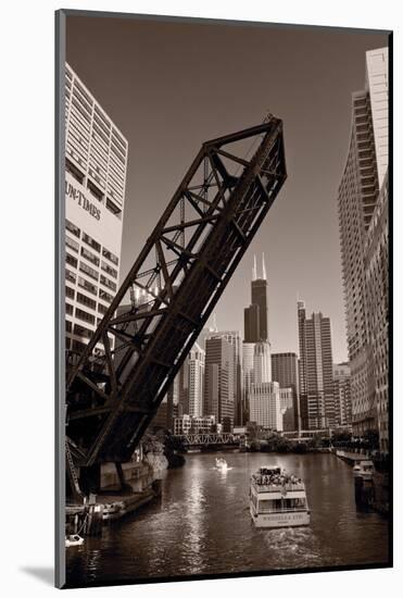 Chicago River Traffic BW-Steve Gadomski-Mounted Photographic Print
