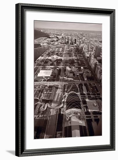 Chicago's Front Yard BW-Steve Gadomski-Framed Photographic Print