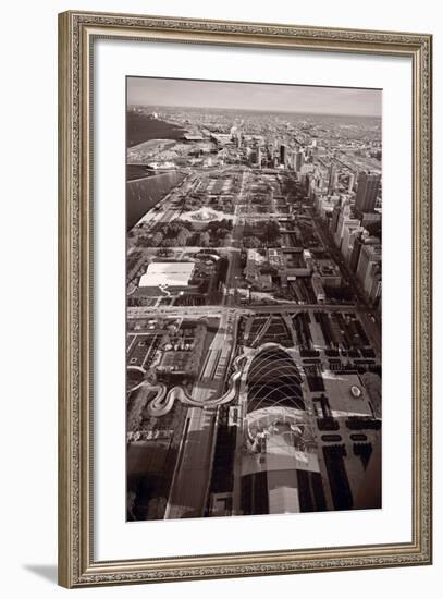 Chicago's Front Yard BW-Steve Gadomski-Framed Photographic Print