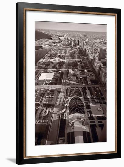 Chicago's Front Yard BW-Steve Gadomski-Framed Photographic Print