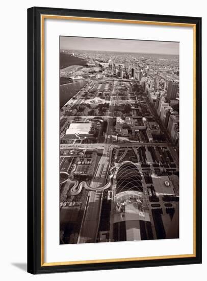 Chicago's Front Yard BW-Steve Gadomski-Framed Photographic Print