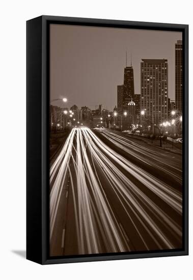 Chicago's Lake Shore Drive BW-Steve Gadomski-Framed Premier Image Canvas