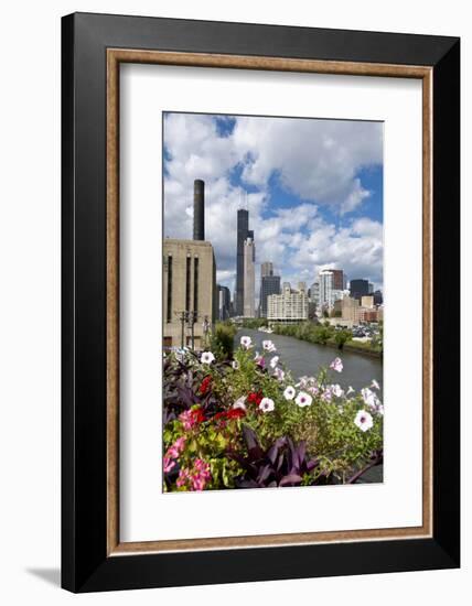 Chicago Skyline and River Looking North-Alan Klehr-Framed Photographic Print