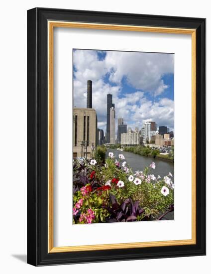 Chicago Skyline and River Looking North-Alan Klehr-Framed Photographic Print